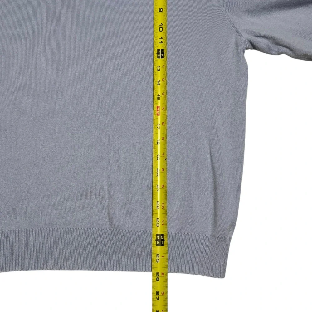 Vintage Polo Ralph Lauren Light Blue Pima Cotton V-neck Sweater Men's XL FLAW